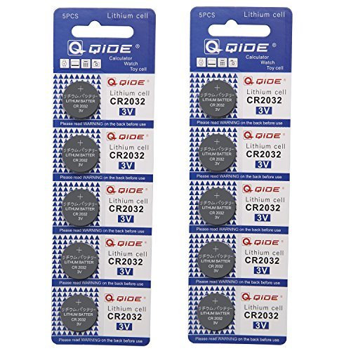 QIDE CR2032 3V Lithium Cell Coin Battery (2x5 Pack) 