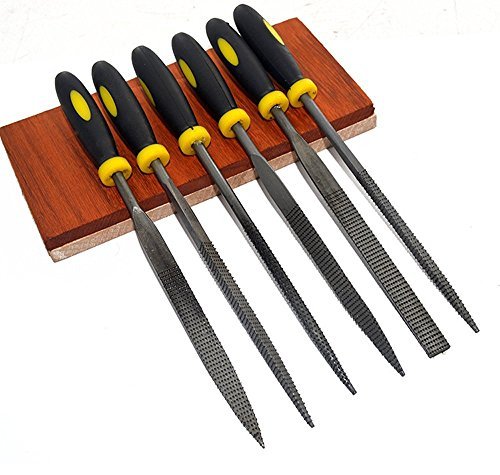 QST 5.5 Inch Mini Assorted Hand File Wood Rasp Set with Rubber Handle 6pcs