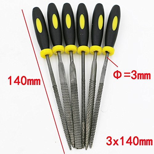 QST 5.5 Inch Mini Assorted Hand File Wood Rasp Set with Rubber Handle 6pcs