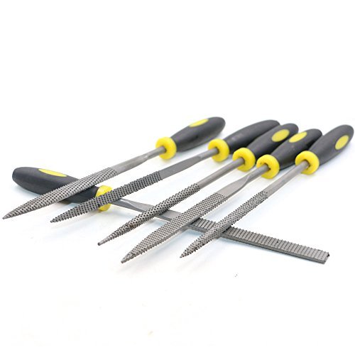 QST 5.5 Inch Mini Assorted Hand File Wood Rasp Set with Rubber Handle 6pcs