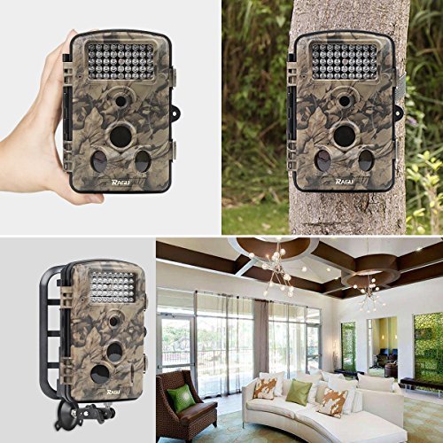 RAGU Trail Camera 12MP 1080P HD Infrared Night Vision, Game Camera with Time Lapse/ 65ft 120/ 42pcs IR LED/ 2.4" LCD Screen, Hunting Camera Scouting for Security Surveillance