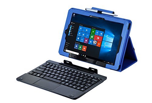 RCA 10 Cambio W101 V2 & W1013 DK Windows 10 Case, i-UniK CASE for RCA 10.1" Cambio Windows 10 Detachable Touchscreen 2 in 1 Tablet PC [Bonus Stylus] (Blue)