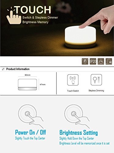 RTSU Bedside Lamp, Dimmable Touch Tap Light Novelty Light, Kids Children Adult LED Nightlight, Table Desk Atmosphere Decorative Mood Light Lamp, Bedroom Living Room Baby Nursery Night Light 