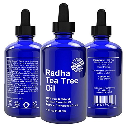 Radha Beauty Tea Tree Essential Oil 4 oz - 100% Pure Therapeutic Grade 