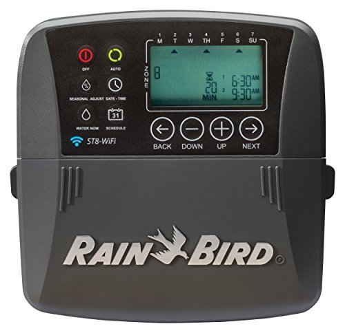 Rain Bird ST8I-WIFI Smart Irrigation Indoor WiFi Sprinkler System Timer/Controller, 8-Zone