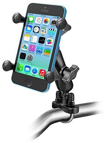 Ram Mounts RAM-B-149Z-UN7U Handlebar Rail Mount with U-Bolt Base and Universal X-Grip Cell Phone Holder, Zinc Coated