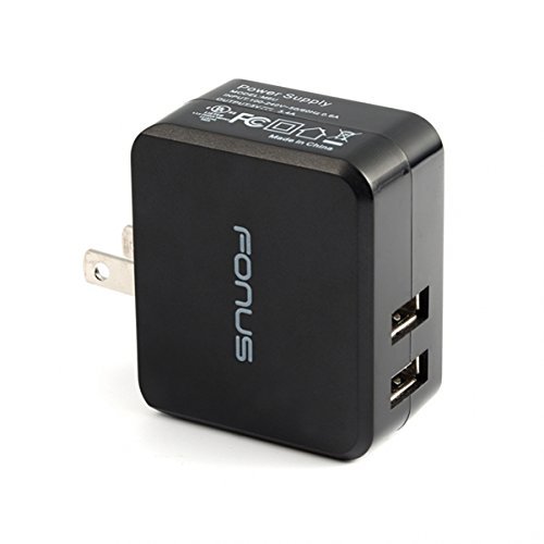 Rapid 17W 3.4Amp 2-Port Compact USB Home Wall Fast Power Charger with Smart Detect for Amazon Kindle, Fire HD 6, HD 7 8 10 - Fire HD 8.9, HD8, HD10, Kids Edition - Kindle Fire HDX, HDX 7, HDX 8.9