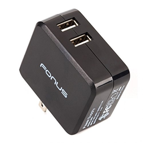 Rapid 17W 3.4Amp 2-Port Compact USB Home Wall Fast Power Charger with Smart Detect for Amazon Kindle, Fire HD 6, HD 7 8 10 - Fire HD 8.9, HD8, HD10, Kids Edition - Kindle Fire HDX, HDX 7, HDX 8.9