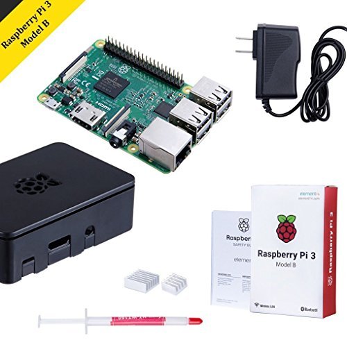 Raspberry Pi 3 Model B Kit with Black Case, Power Supply, Heatsink