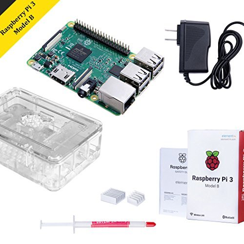 Raspberry Pi 3 Starter Kit with Raspberry Pi 3 Model B Case, Heatsink and Power Supply 