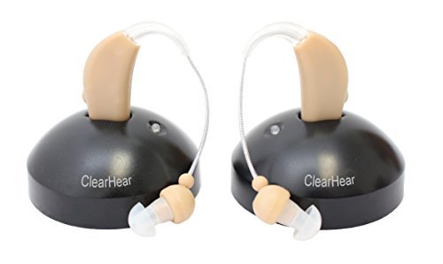 Rechargeable Hearing Amplifiers - Hear TV - Best Small BTE Ear Hearing Amplifier - Set of 2