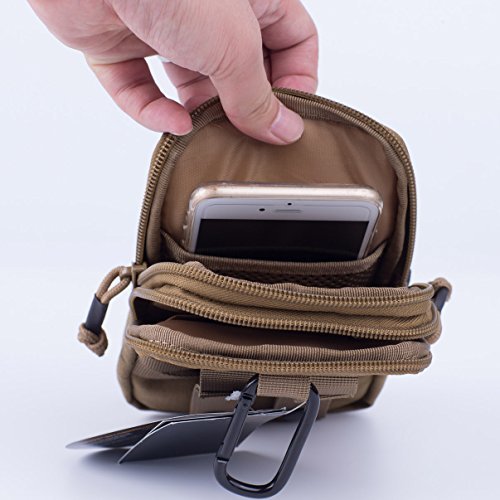 Reebow Gear Tactical Molle Pouch EDC Utility Gadget Belt Waist Bag with Cell Phone Holster Holder for iPhone Samsung CP Camo