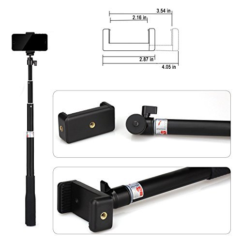 Review XP Selfie Stick Extendable Monopod with Universal Tripod Stand for GoPro Hero 5/4/3+/3/2/1/Session Cameras, Xiaomi, Yi, and Other Action Cameras Compact Cameras and Cell Phones