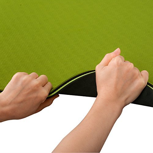 Ritayoyo yoga mat Two Layer shell Chain Patten Non-slip No Smell Anti-bending High Density TPE Yoga Mat with Elastic Rope and Carrying Bag