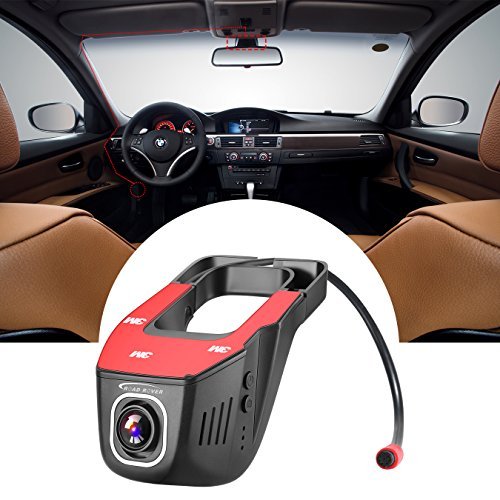 RoadRover WIFI Car DVR Dash Camera, Mini Hidden Video Driving Recorder Adjustable Lens Full HD 1080P, 170 Degree Wide Angle, Loop recording, Support iOS and Android APP manipulation D7 (Black)