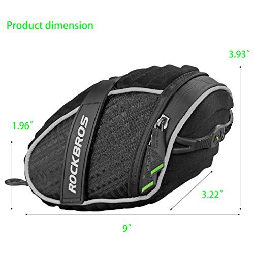 RockBros 3D Shell Saddle Bag Cycling Seat Pack for Mountain Road Bike Black