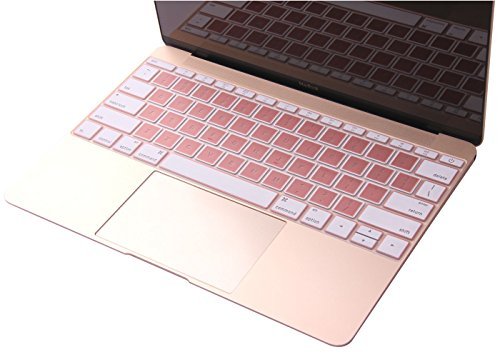 Rose Gold Keyboard Protector Cover Skin for New Macbook 12 A1534 and New MacBook Pro 13 Inch A1708 (2016/2017 Version, No TouchBar) (Hollow Series Rose Gold)