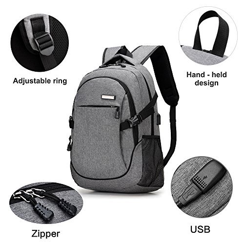 Rrtizan 15.6 inch laptop backpack with usb port,casual lightweight waterproof for school