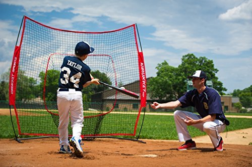 Rukket 7x7 Baseball / Softball Net | Practice Hitting, Pitching, Batting and Catching | Backstop Screen Equipment Training Aids | Includes Carry Bag