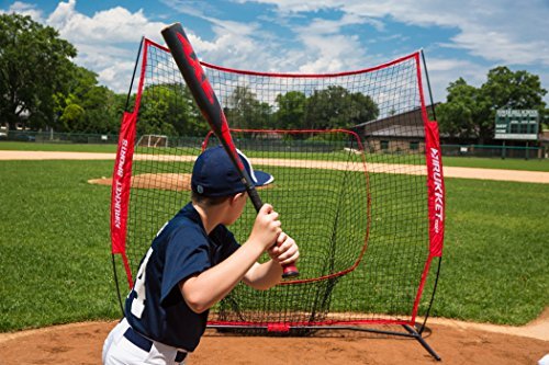 Rukket 7x7 Baseball / Softball Net | Practice Hitting, Pitching, Batting and Catching | Backstop Screen Equipment Training Aids | Includes Carry Bag