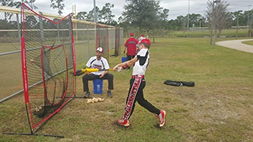 Rukket 7x7 Baseball / Softball Net | Practice Hitting, Pitching, Batting and Catching | Backstop Screen Equipment Training Aids | Includes Carry Bag