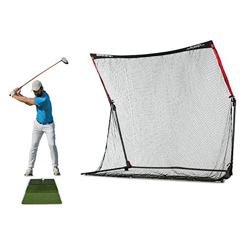 Rukket Sports Portable Driving Range SPDR Golf Practice Net (10 x 7) and Tri Turf Hitting Mat Includes Life Time Warranty