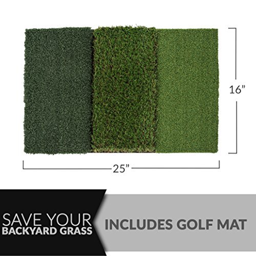 Rukket Sports Portable Driving Range SPDR Golf Practice Net (10 x 7) and Tri Turf Hitting Mat Includes Life Time Warranty