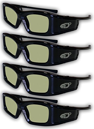 SAMSUNG 4 PACK Compatible eDimensional RECHARGEABLE 3D Glasses for 2011-15 Bluetooth 3D TV’s