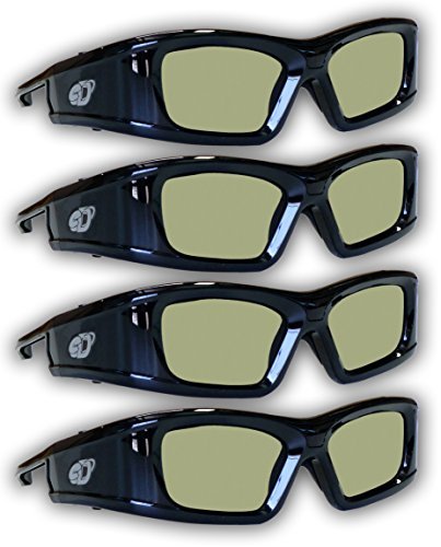 SAMSUNG 4 PACK Compatible eDimensional RECHARGEABLE 3D Glasses for 2011-15 Bluetooth 3D TV’s