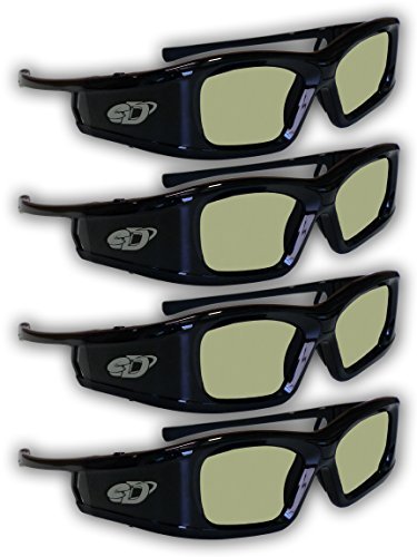 SAMSUNG 4 PACK Compatible eDimensional RECHARGEABLE 3D Glasses for 2011-15 Bluetooth 3D TV’s