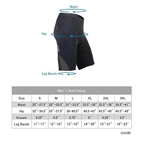 SANTIC Cycling Men's Shorts Biking Bicycle Bike Pants Half Pants 4D COOLMAX Padded