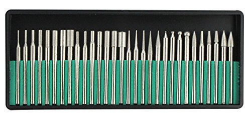 SE 8230DD60 30-Piece Set of Assorted Diamond Burrs, 600 Grit