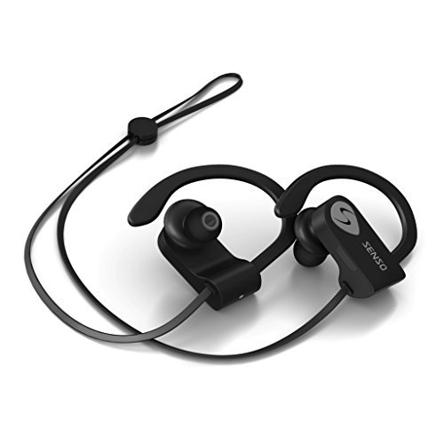 SENSO Bluetooth Headphones Wireless Sports Earphones - w/ Mic, IPX7 Waterproof, HD Stereo Sweatproof Earbuds, for Gym Running Workout, 8 Hour Battery, Noise Cancelling Headsets