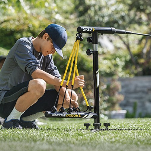 SKLZ Hurricane Category 4 Batting Trainer, Solo Swing Trainer for Baseball and Softball, Tee Practice or Dynamic Moving Target, Adjustable Height for any Player or Ball Position, Develop Swing Power