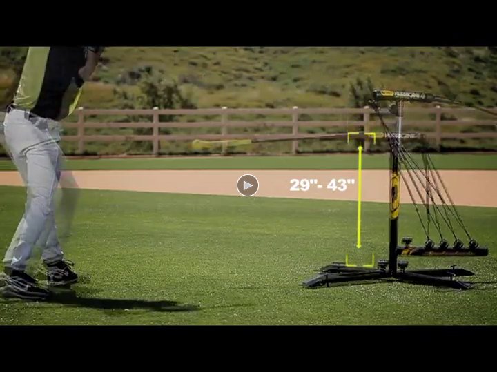 SKLZ Hurricane Category 4 Batting Trainer, Solo Swing Trainer for Baseball and Softball, Tee Practice or Dynamic Moving Target, Adjustable Height for any Player or Ball Position, Develop Swing Power