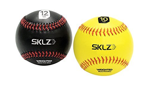 SKLZ Weighted Baseballs 2-Pack (Yellow 10 oz, Black 12 oz)