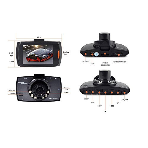 SMALL-EYE Dash Cam, Car Dashboard Camera Vehicle DVR Full HD 1080P 120 Degree Wide Angle with Night Vision