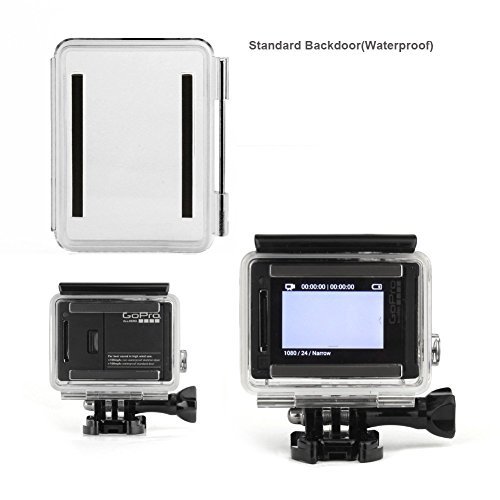 SOONSUN Backdoor Case Cover Kit for GoPro Hero 3+ Hero 4 Standard Housing Case (Standard + Skeleton + Touch) - Standard Size Backdoor