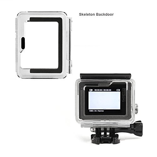 SOONSUN Backdoor Case Cover Kit for GoPro Hero 3+ Hero 4 Standard Housing Case (Standard + Skeleton + Touch) - Standard Size Backdoor