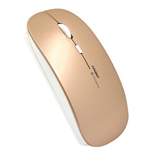 SROCKER T3 Ultra-thin 2.4GHz Wireless Silent Click Optical Mouse/Mice 3 Adjustable DPI Levels with 4 Buttons and Nano USB Receiver for Laptop/PC/Mac(Brown)