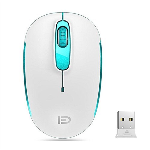 SROCKER V2c 2.4GHz Wireless Mouse Silent Click Compact Soundless Optical Mice with Nano USB Receiver DPI 1600 for PC and Mac(Green)