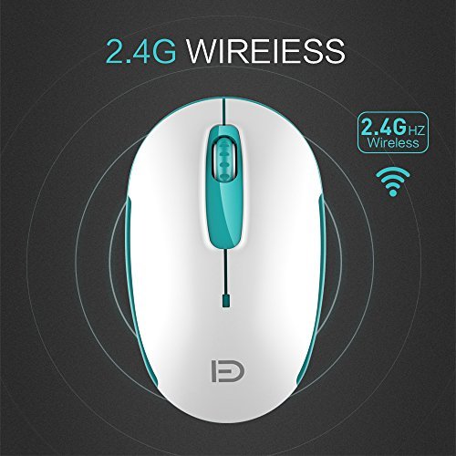 SROCKER V2c 2.4GHz Wireless Mouse Silent Click Compact Soundless Optical Mice with Nano USB Receiver DPI 1600 for PC and Mac(Green)