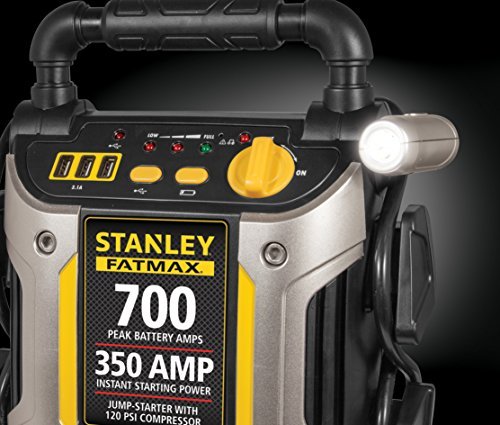 STANLEY FATMAX J7CS Jump Starter: 700 Peak/350 Instant Amps, 120 PSI Air Compressor