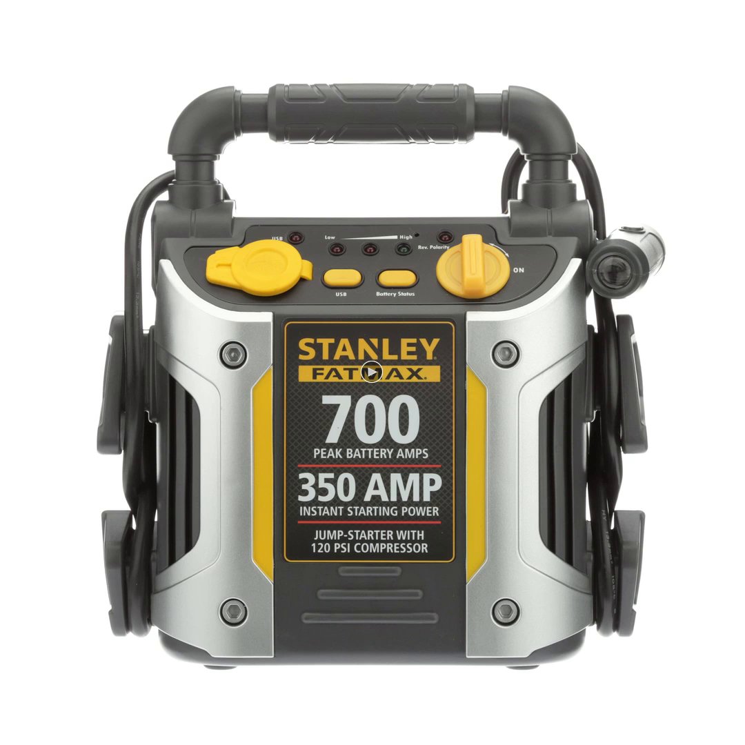 STANLEY FATMAX J7CS Jump Starter: 700 Peak/350 Instant Amps, 120 PSI Air Compressor