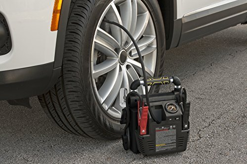 STANLEY J5C09 Jump Starter: 1000 Peak/500 Instant Amps, 120 PSI Air Compressor