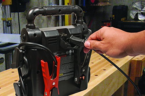 STANLEY J5C09 Jump Starter: 1000 Peak/500 Instant Amps, 120 PSI Air Compressor