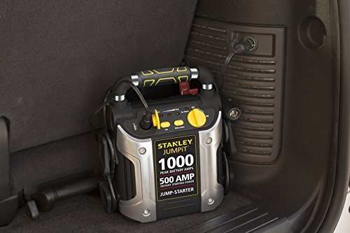 STANLEY J5C09 Jump Starter: 1000 Peak/500 Instant Amps, 120 PSI Air Compressor