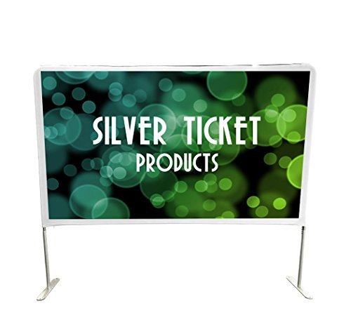 STE-169120 Silver Ticket Entry Level Indoor / Outdoor Portable Backyard Movie Projector Screen White Cloth Material (STE 16:9, 120")