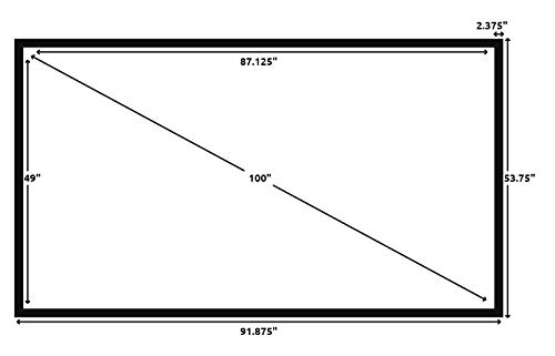 STR-169100 Silver Ticket 100" Diagonal 16:9 4K Ultra HD Ready HDTV (6 Piece Fixed Frame) Projector Screen White Material