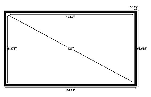 STR-169120 Silver Ticket 120" Diagonal 16:9 4K Ultra HD Ready HDTV (6 Piece Fixed Frame) Projector Screen White Material